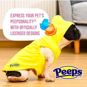 PEEPS Neon Yellow Chick Dog Hoodie - Perfect for Halloween